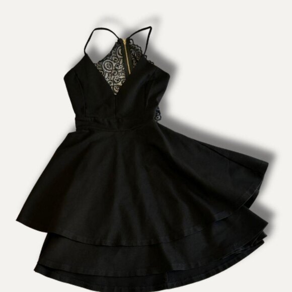 Windsor Black Lace Fit & Flare Dress – Size L - Picture 1 of 2